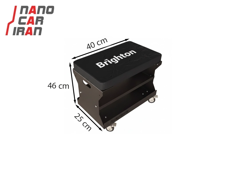 صندلی چرخدار فلزی اکونومی دیتیلینگ برایتون - رنگ مشکی